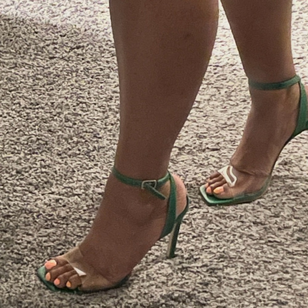 Elegant Green Strappy Heels
